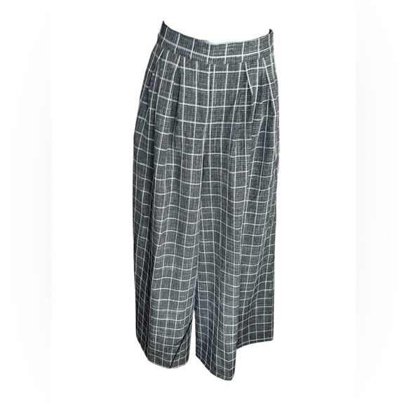 FT INC Pants - FT INC women’s plaid wide leg black high waist pants size M preloved